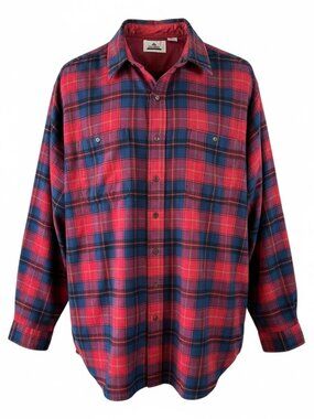 Vintage Himalaya Red Plaid Flannel Shirt Acrylic Button Down 4XLT Hong Kong